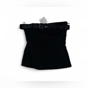 Zara bustier strapless top black with belt detail in size XS grunge coquette New